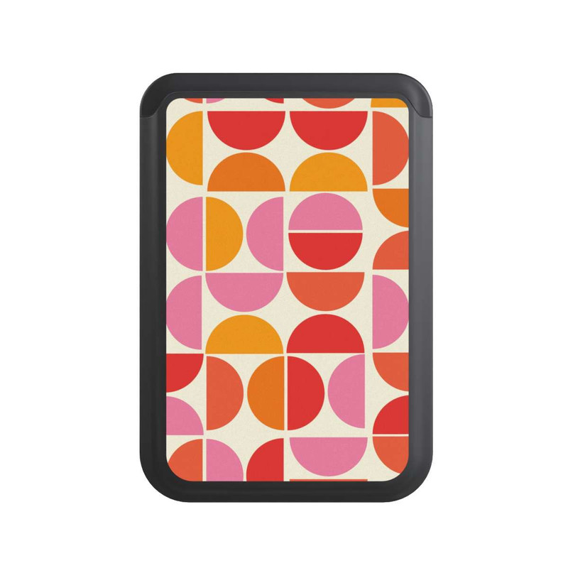 Cardholder Motif Tendance Rétro Orange