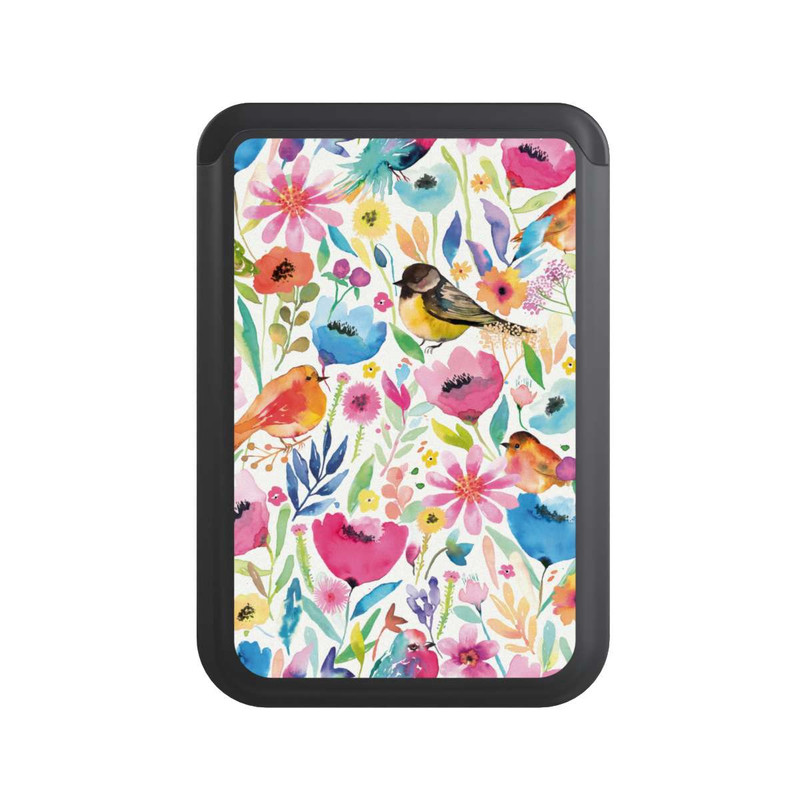  Cardholder Whimsical Birds and Flowers