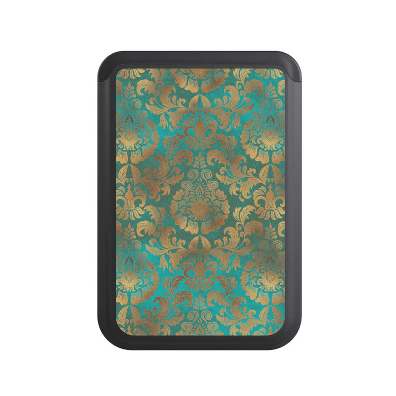  Cardholder Papier Peint Damassé Turquoise