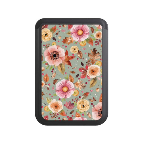  Cardholder Autumn Flowers Soft Green
