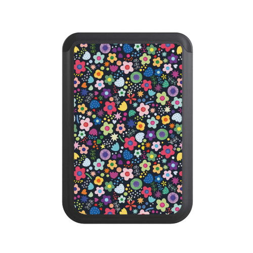  Cardholder Psychedelic Flowers Multi Black