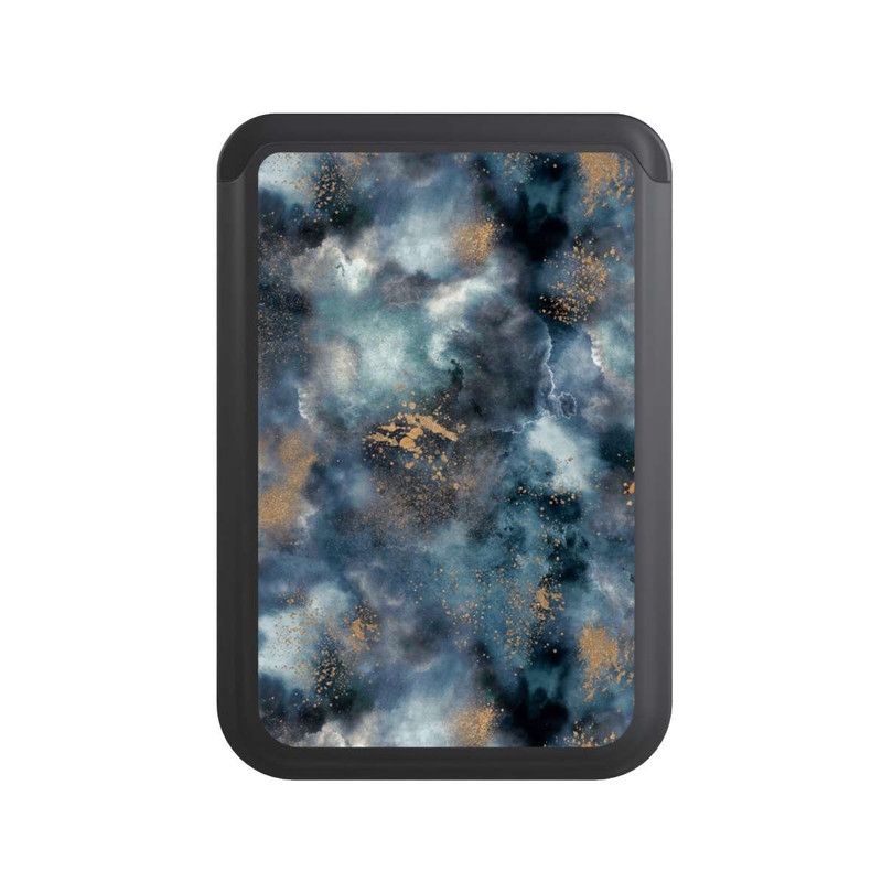  Cardholder Smoky Marble Watercolor Navy