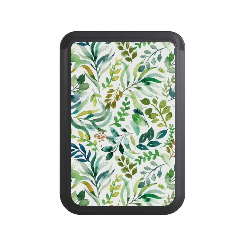 Cardholder Aquarelle Palmes Feuilles Botanique Vert