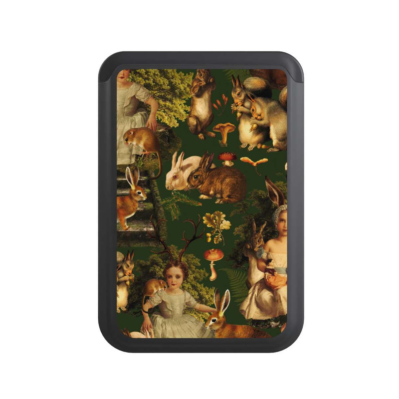  Cardholder Fille et animaux dans la forêt