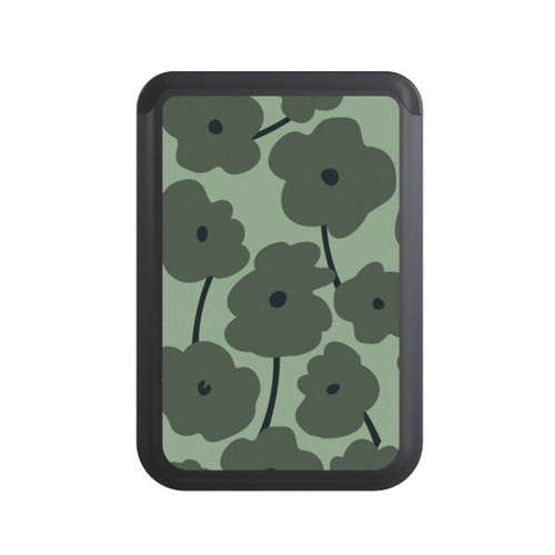 Cardholder Fleurs Minimalistes Vertes