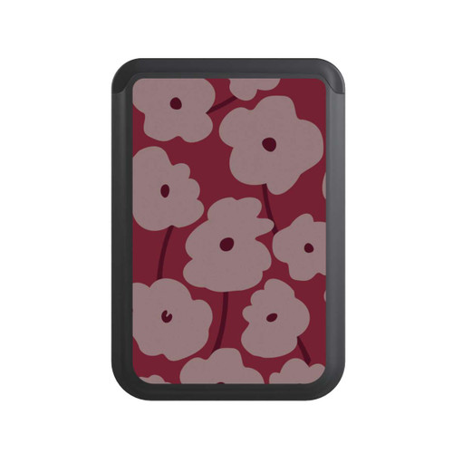  Cardholder Minimalistische Blumen Bordeaux