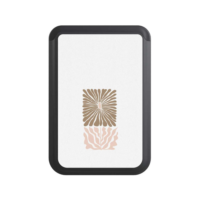  Cardholder Fleur Boho Caramel sur Blanc