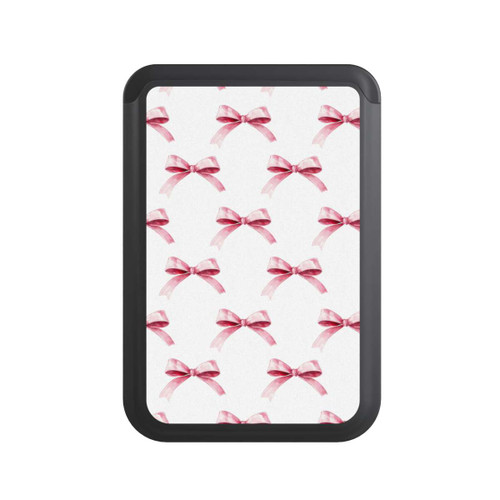  Cardholder Pink Bow on White Pattern