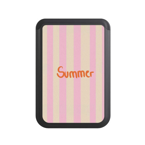  Cardholder Summer Pink And Orange Stripes