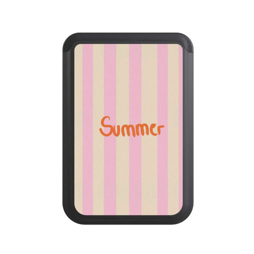  Cardholder Summer Pink And Orange Stripes