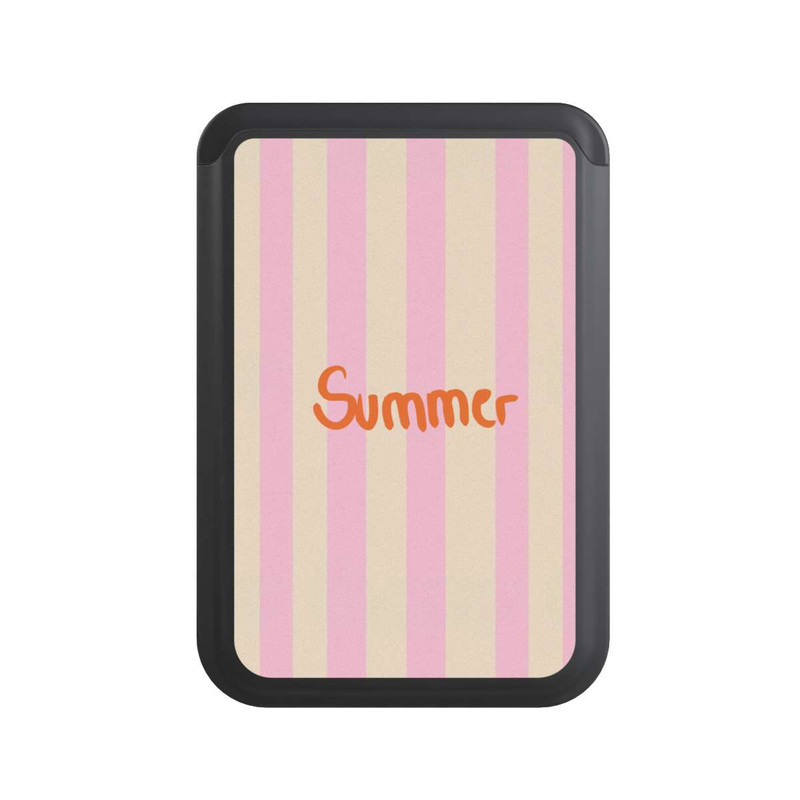  Cardholder Summer Pink And Orange Stripes
