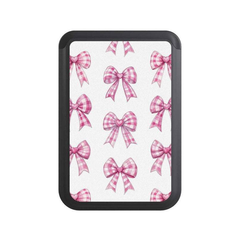  Cardholder Pink Gingham Hearts and Bows
