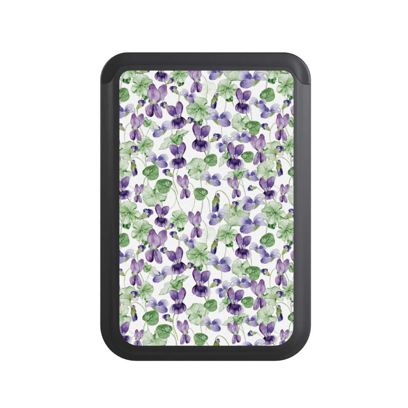  Cardholder Purple Wildflowers Pattern Watercolor