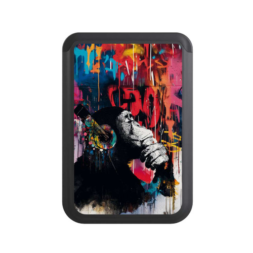  Cardholder Affe Stereo Kopfhörer Graffiti Street Art Blau