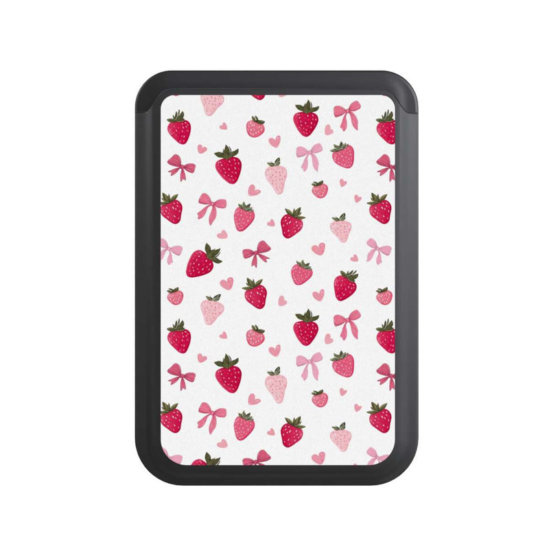  Cardholder Erdbeer Herz Schleifen Muster Pink