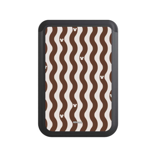  Cardholder Mickey Mouse Brown Pattern Waves
