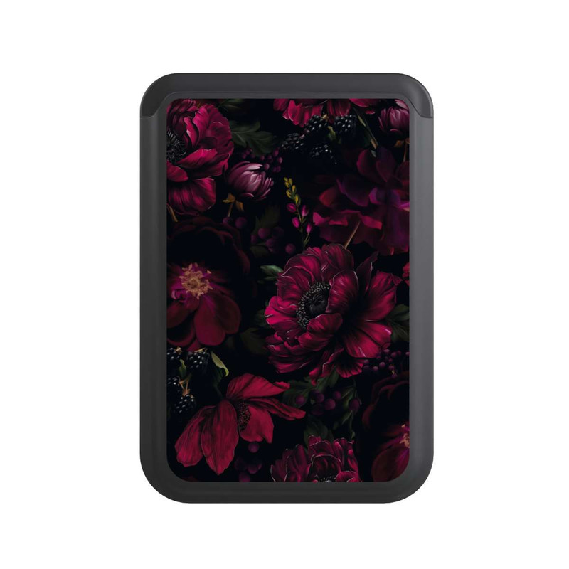  Cardholder Dark Red Flower Love