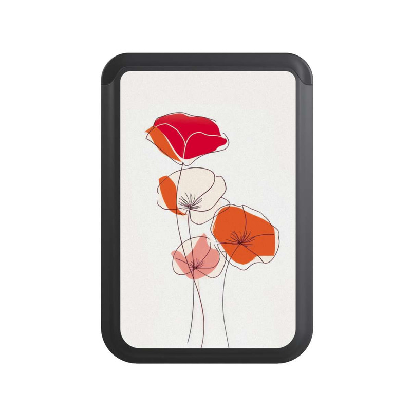  Cardholder Poppies Line Art