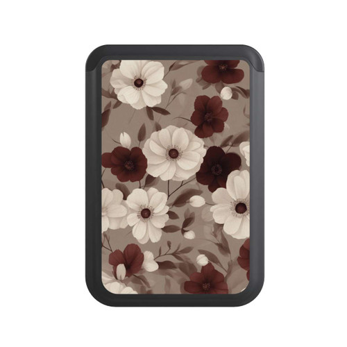  Cardholder Negative Flower Bordeaux White with AI
