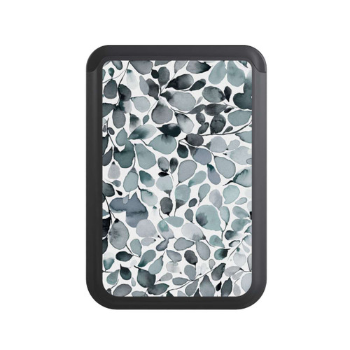  Cardholder Eukalyptus Aquarell Blätter Grau