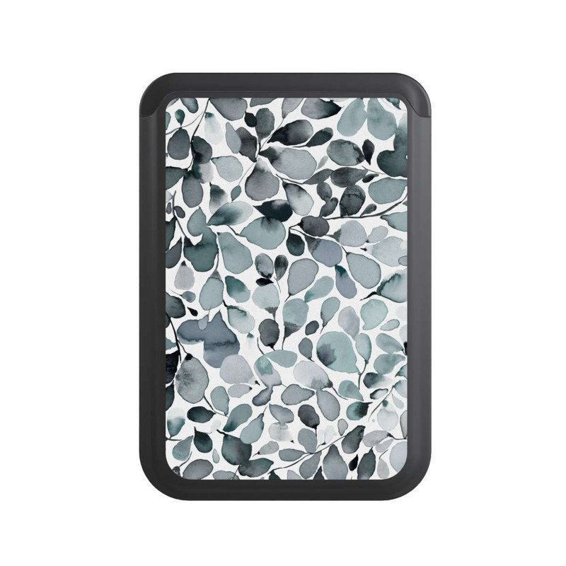 Cardholder Eukalyptus Aquarell Blätter Grau