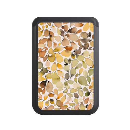  Cardholder Eukalyptus Aquarellblätter Braun Herbst