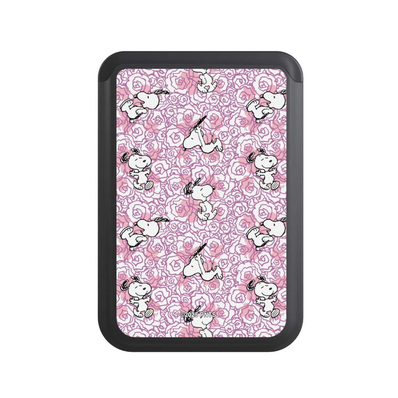  Cardholder Peanuts Pink Roses Pattern