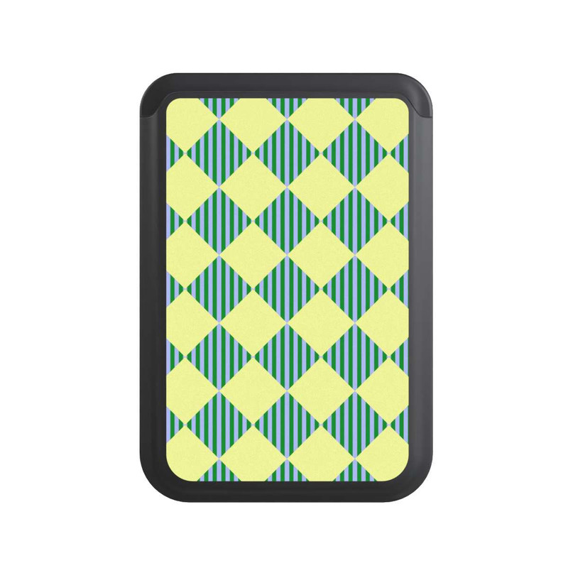  Cardholder Diamond Pattern Yellow Green