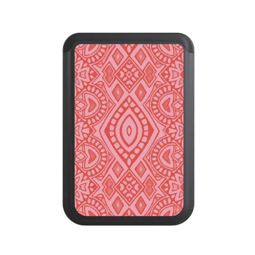  Cardholder Boho Geometric Intricate Tribal Design in Shades of Pink