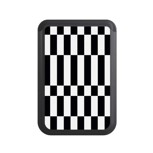  Cardholder Checked Abstract Bold Black and White Color Block