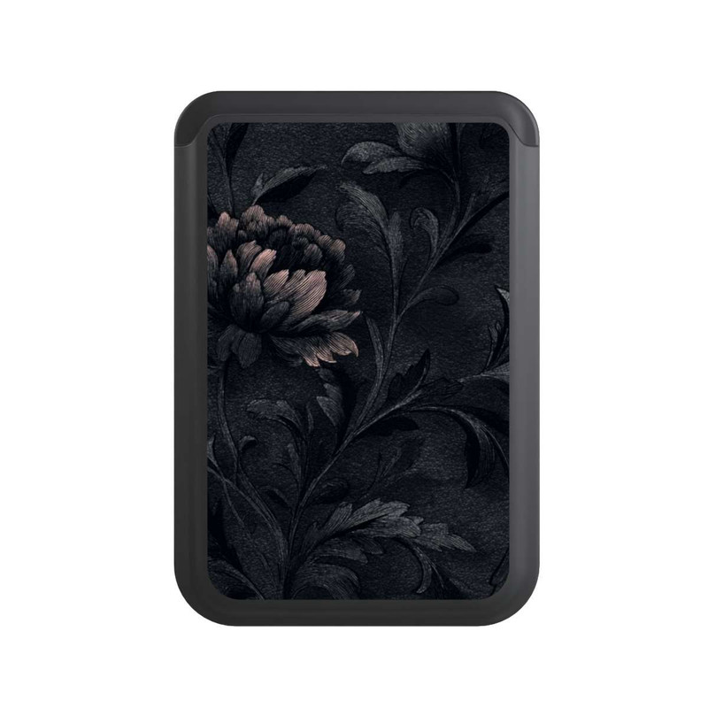  Cardholder Dunkles Blumenmuster Vintage