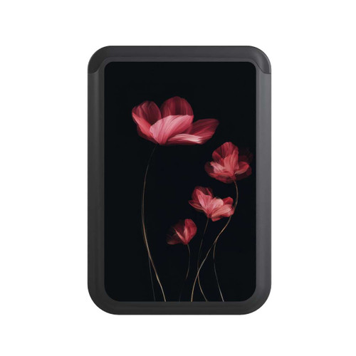  Cardholder Burgunder Blüten schwarz