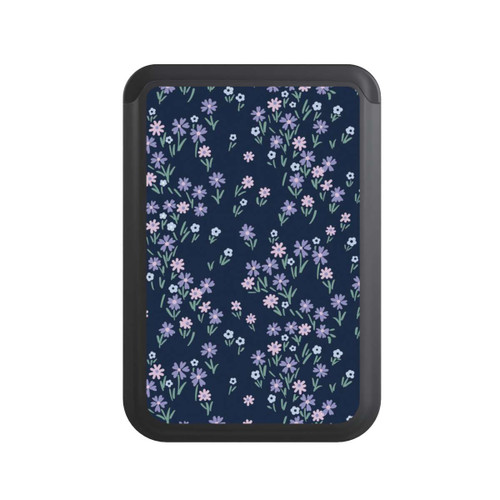  Cardholder Dark Blue Floral Theme