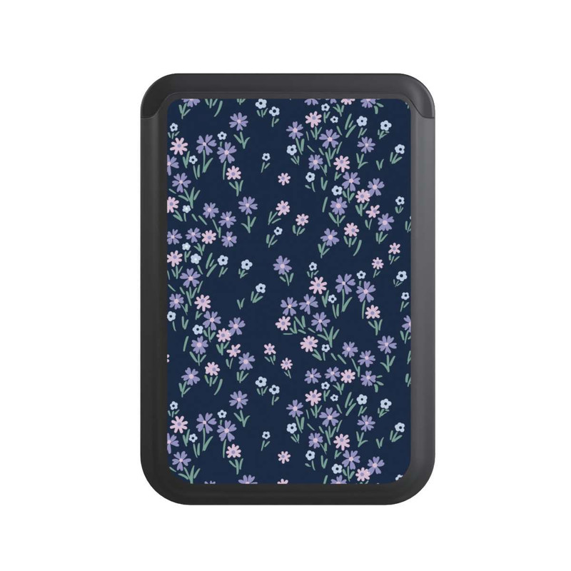  Cardholder Dark Blue Floral Theme