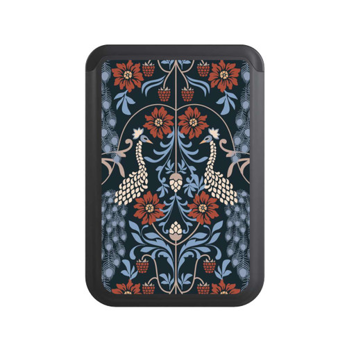  Cardholder Vintage Peacock Garden Arts and Crafts Floral Dark
