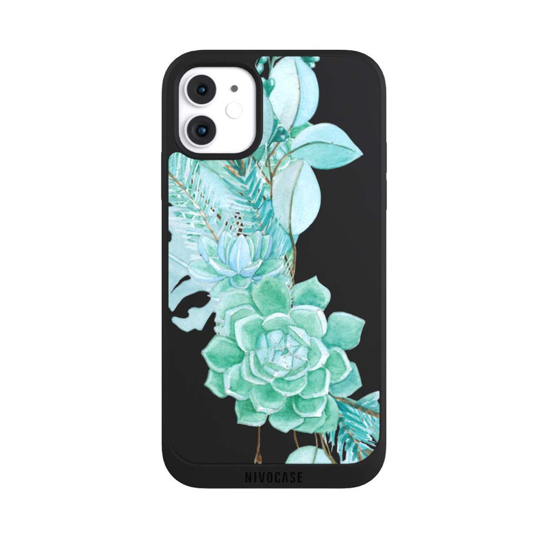 iPhone 11 NIVOpure Flowers Mint Green Transparent