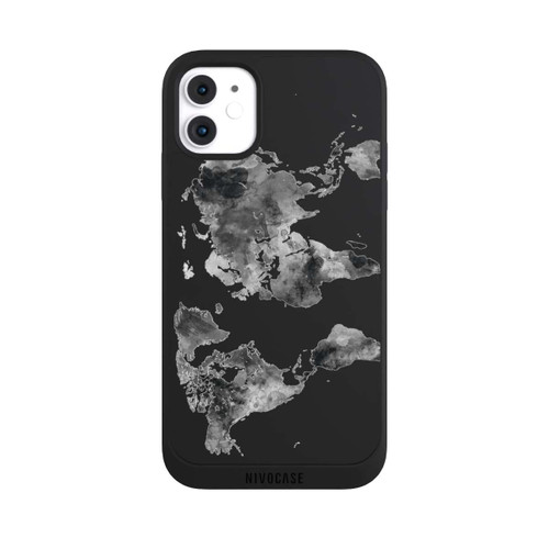 Apple iPhone 11 NIVOpure World Map Black Transparent