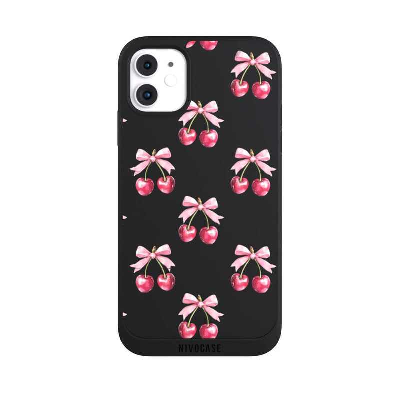 iPhone 11 NIVOpure Cherry Bow Pattern Transparent with AI