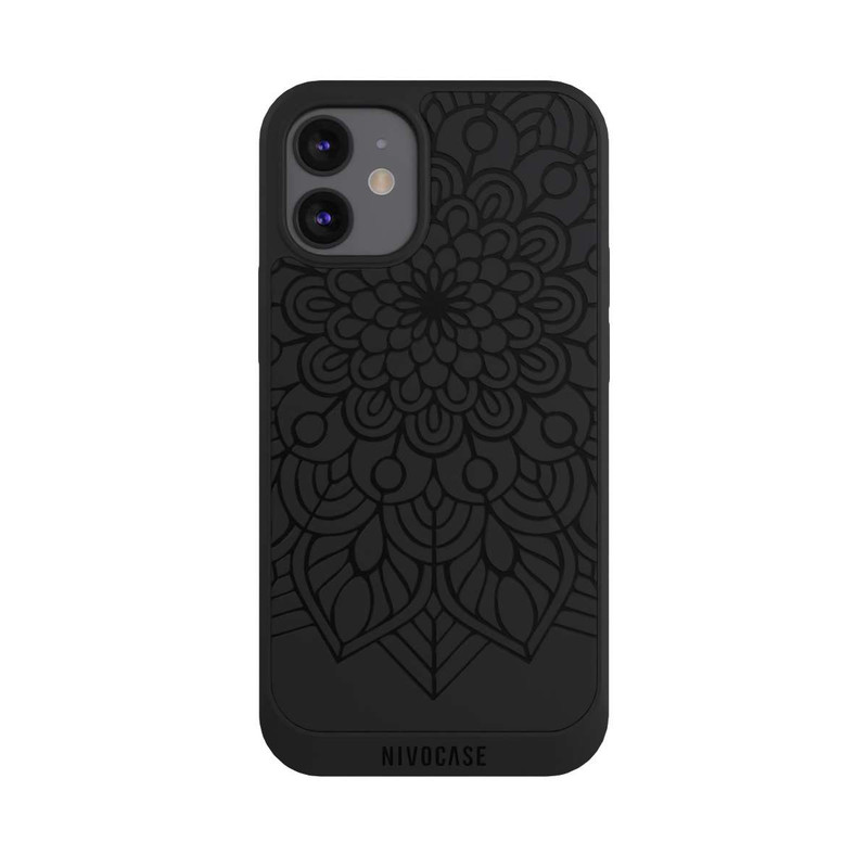iPhone 12 mini NIVOpure Mandala Indien Noir sans Fond