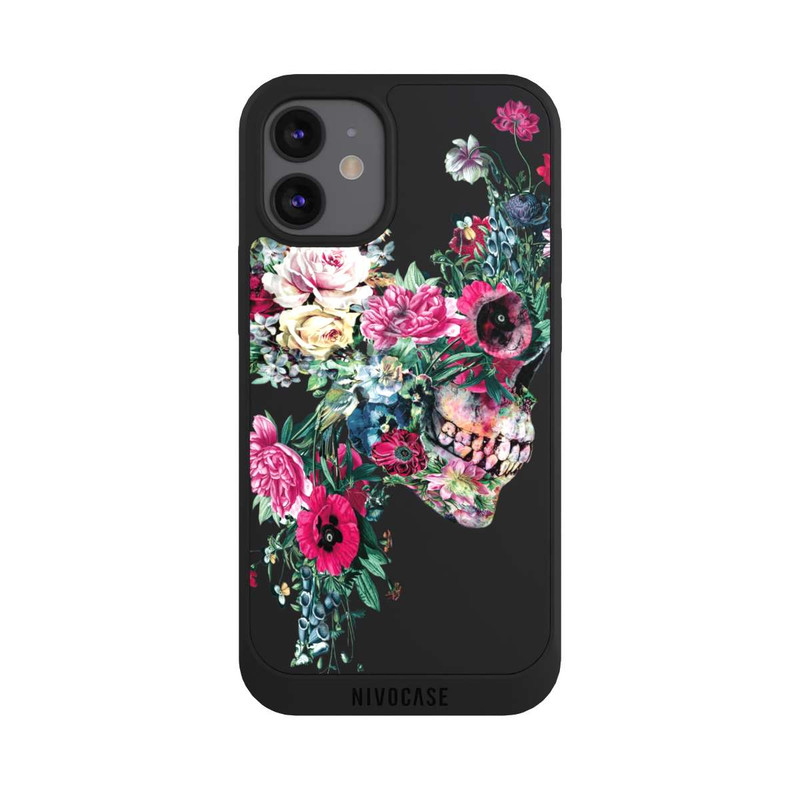 iPhone 12 mini NIVOpure Blumen-Totenkopf transparent