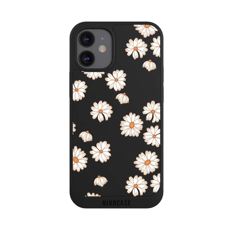 iPhone 12 mini NIVOpure Flowerpower Tapete Weiss