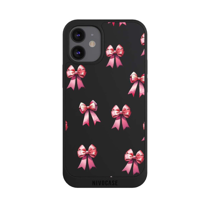 iPhone 12 mini NIVOpure Schleifen Muster Aquarell Pink