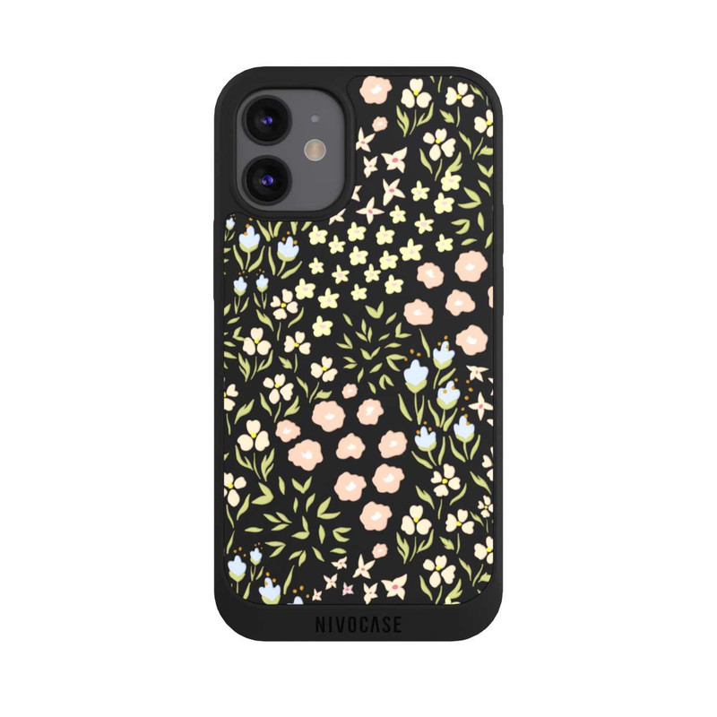 iPhone 12 mini NIVOpure Blumenmuster Pastell Transparent