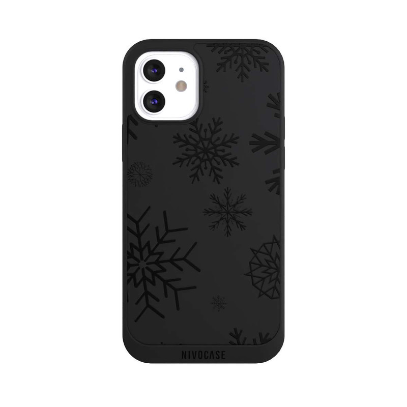 iPhone 12 NIVOpure Flocons de Neige Bleus sans Fond