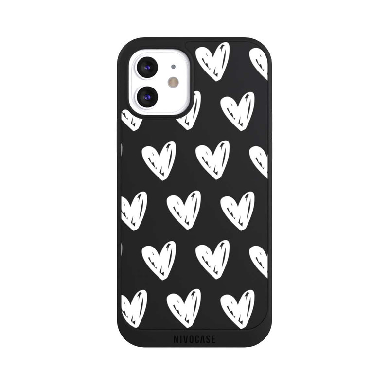 iPhone 12 NIVOpure Coeurs blancs transparente