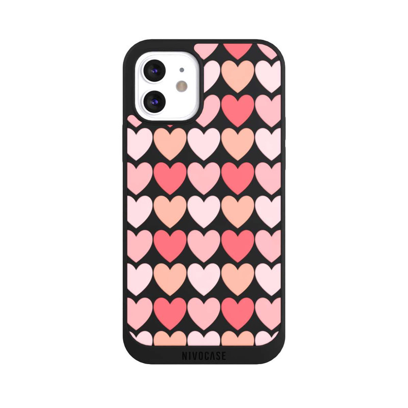 iPhone 12 NIVOpure Coeurs d'ombres roses