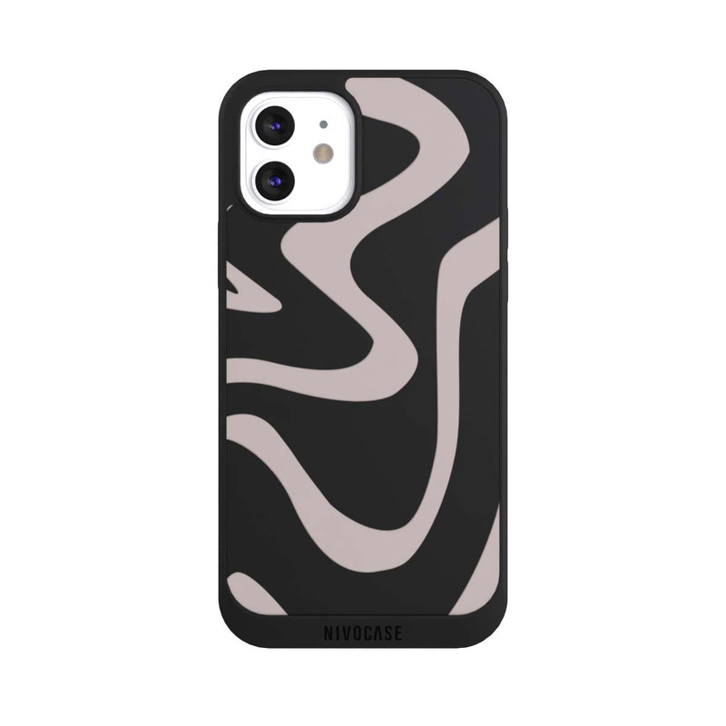 iPhone 12 NIVOpure Trendy Lines Brown Transparent