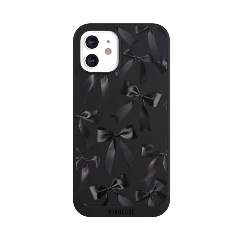 iPhone 12 NIVOpure Schwarze Satinschleifen