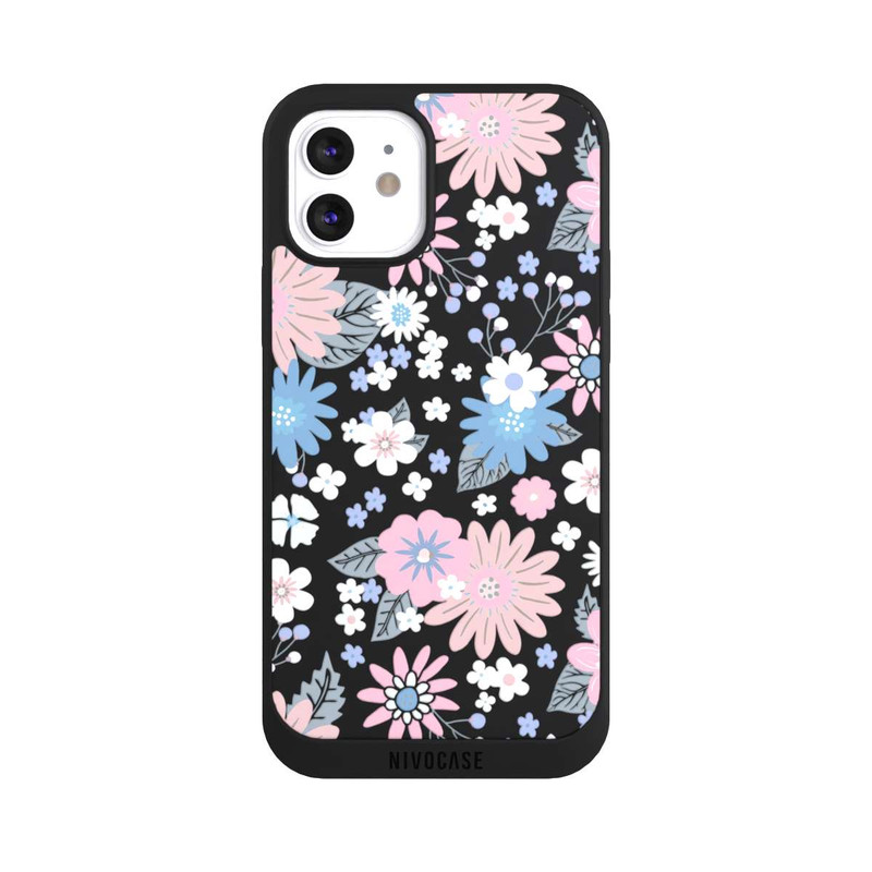 iPhone 12 NIVOpure Wildblumenmuster Illustration Pastell Transparent