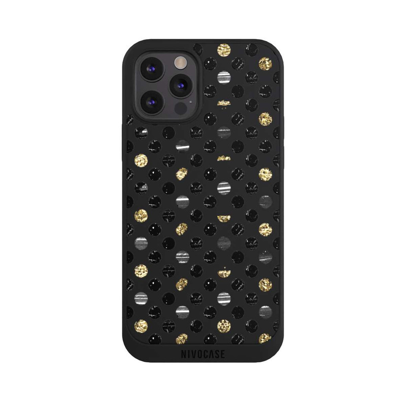 iPhone 12 Pro NIVOpure Gold Black Polka Dots